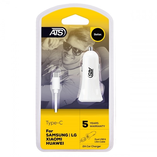 ATS 2A Dual USB Type-C Car Charger