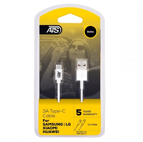 ATS 3A Sync &amp; Charge Cable for Type-C (1m)
