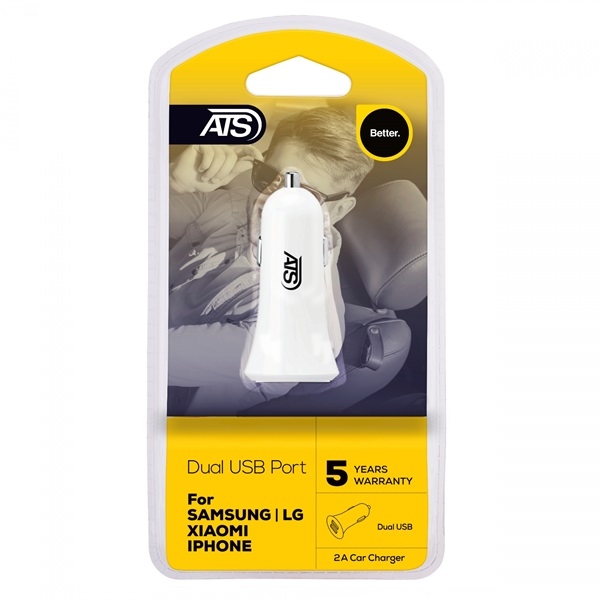 ATS 2A Dual USB Port Car Charger