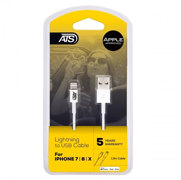 ATS Sync &amp; Charge Apple Aprroved Cable for iPhone (1.2m)